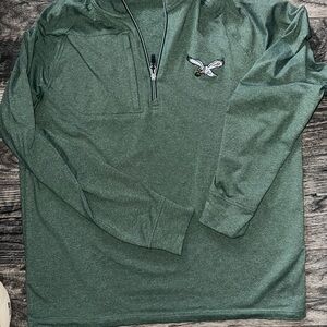 Cutter & Buck Green Quarter-Zip Pullover Philadelphia Eagles Large